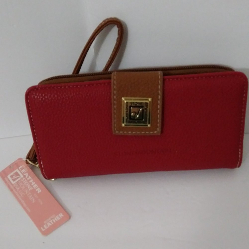 Stone Mountain Red Zippered Wallet-Wristlet